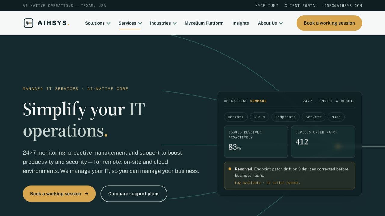 AIHSYS website homepage screenshot