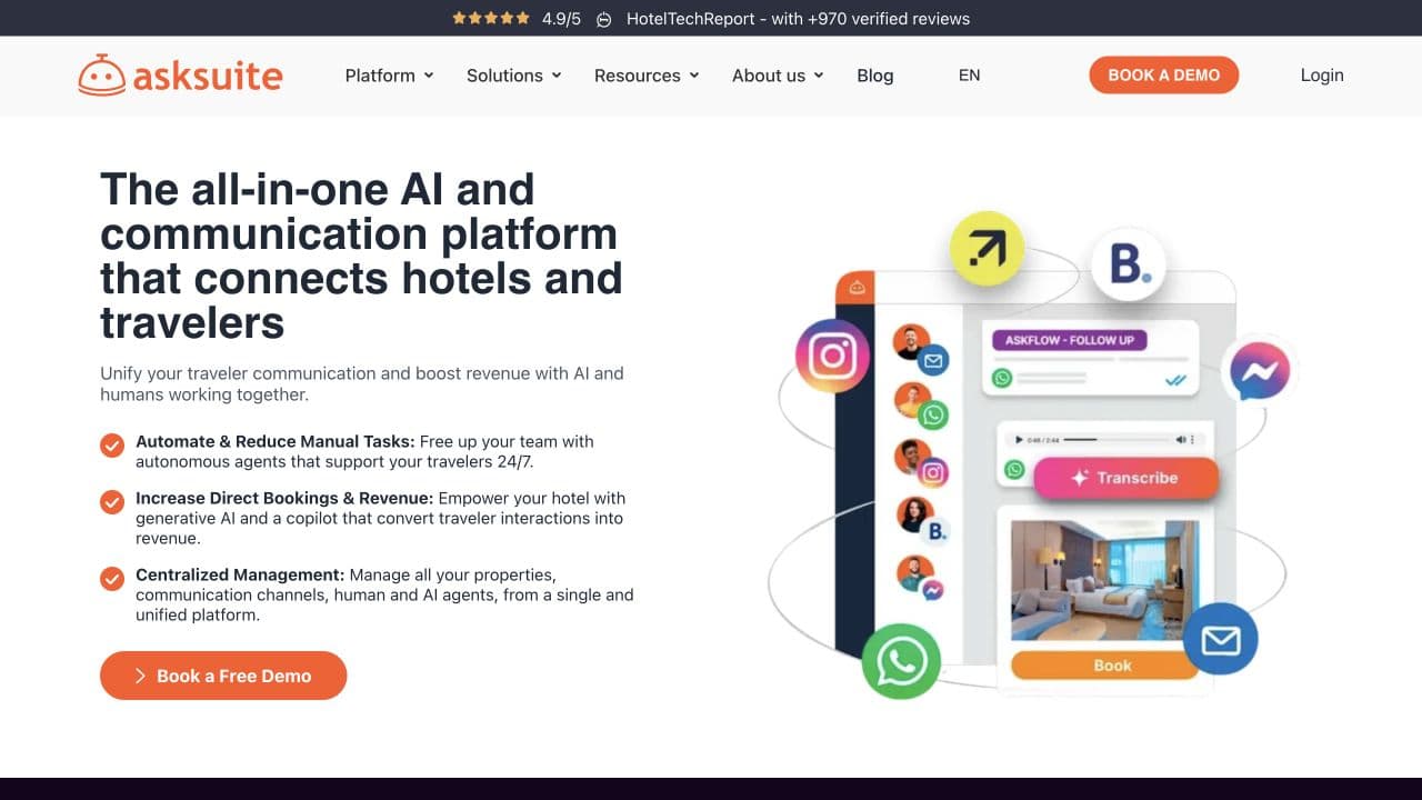 Asksuite website homepage screenshot