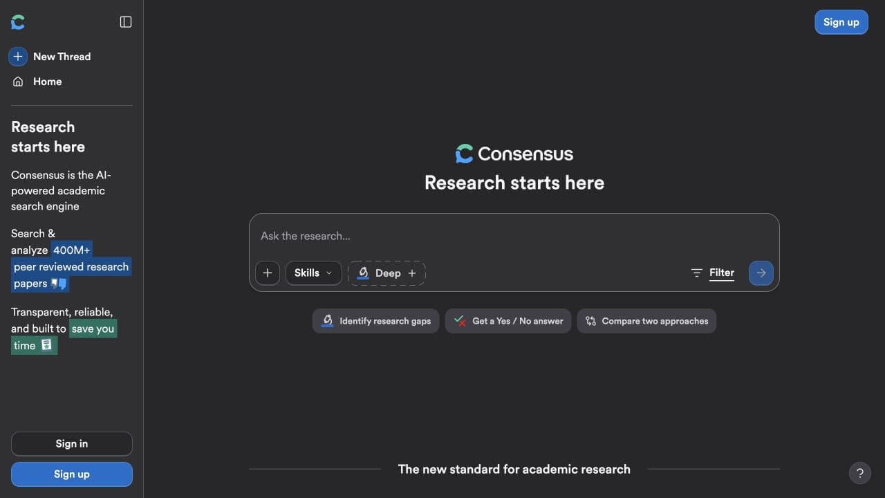 Consensus website homepage screenshot