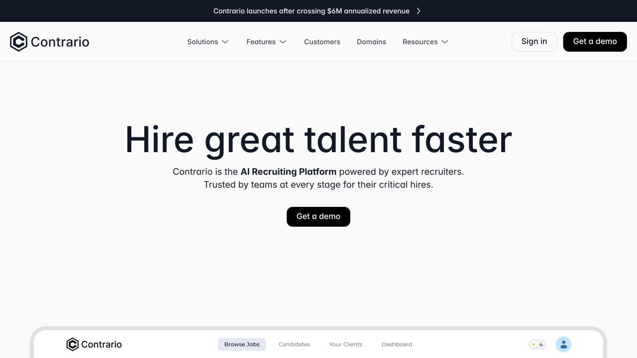 Contrario website homepage screenshot