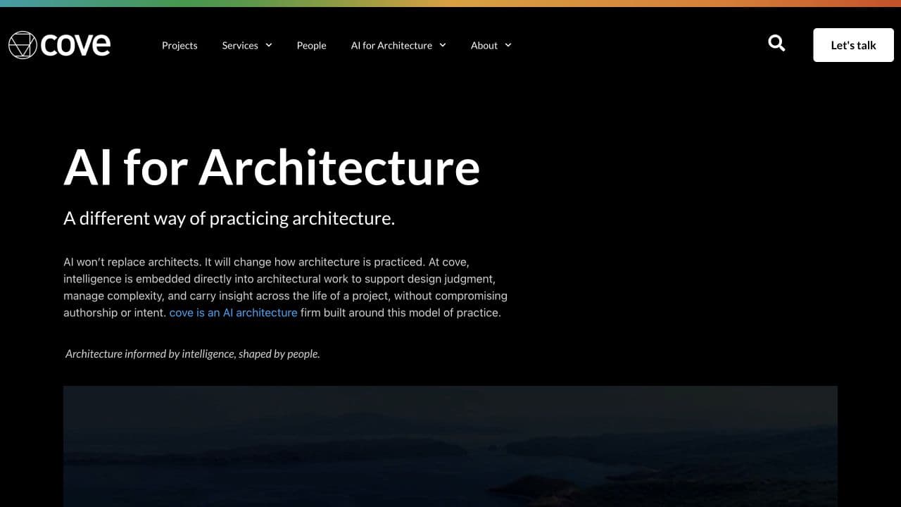 cove website homepage screenshot