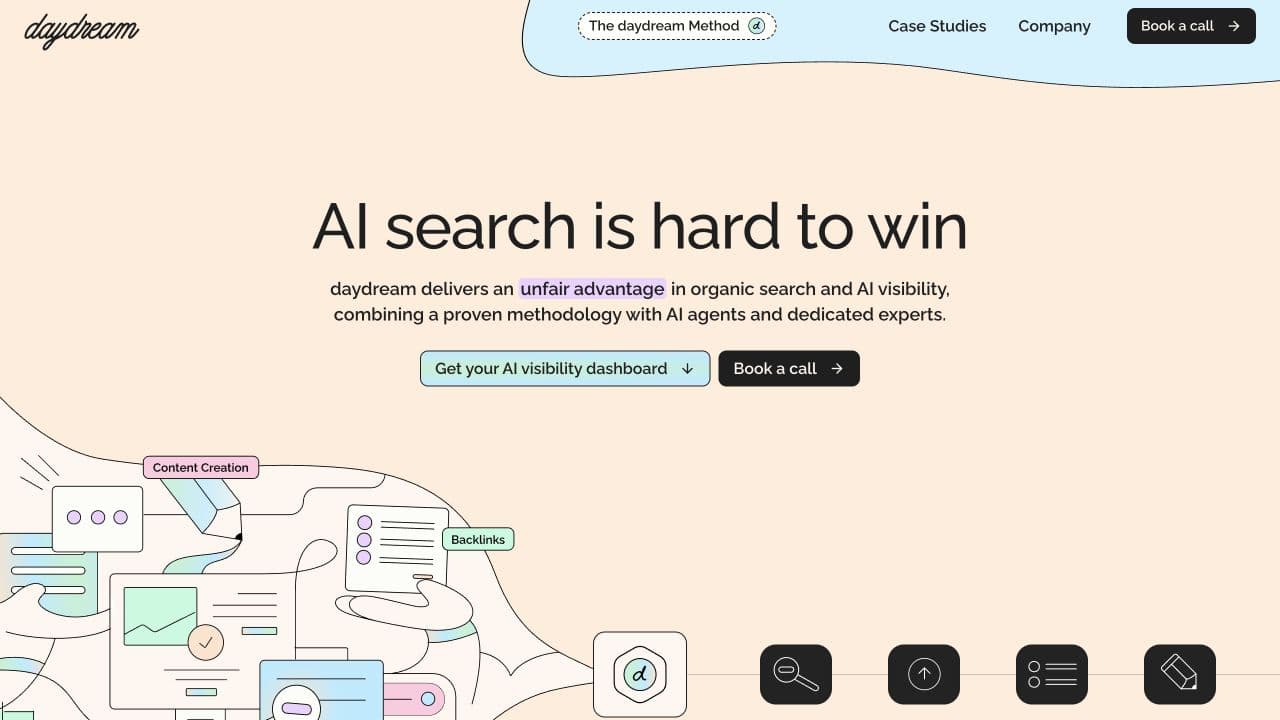 daydream website homepage screenshot