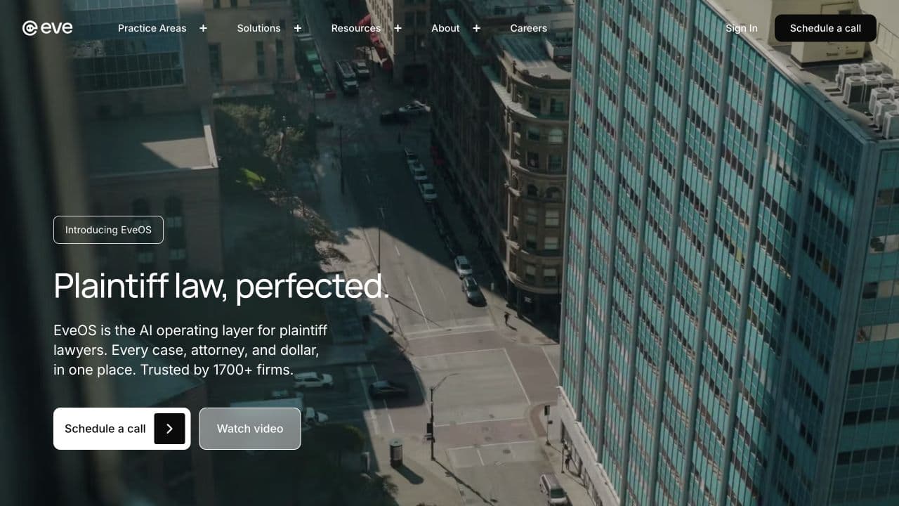 Eve website homepage screenshot