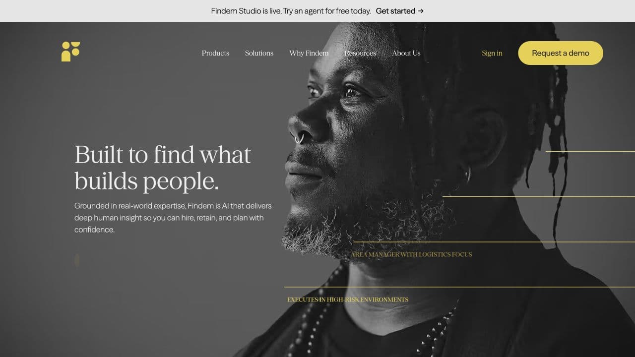 Findem website homepage screenshot