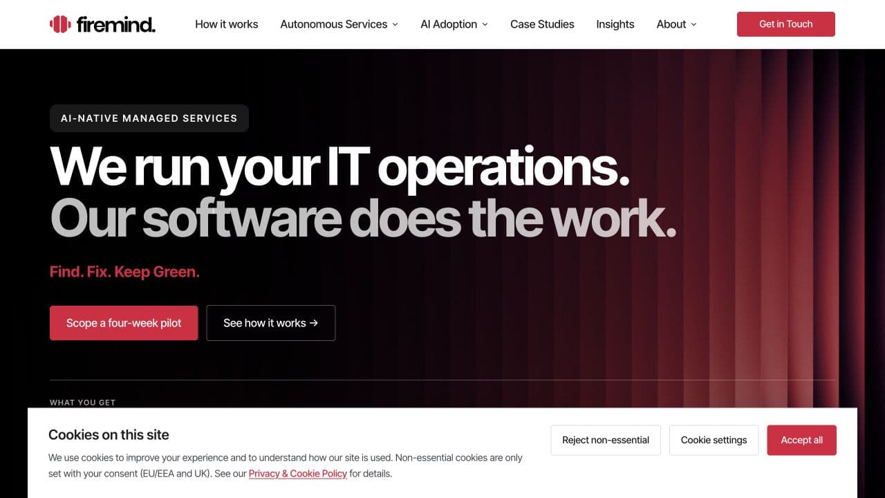 Firemind website homepage screenshot