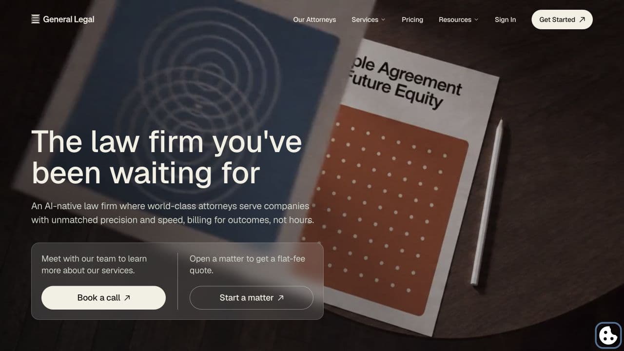 General Legal website homepage screenshot