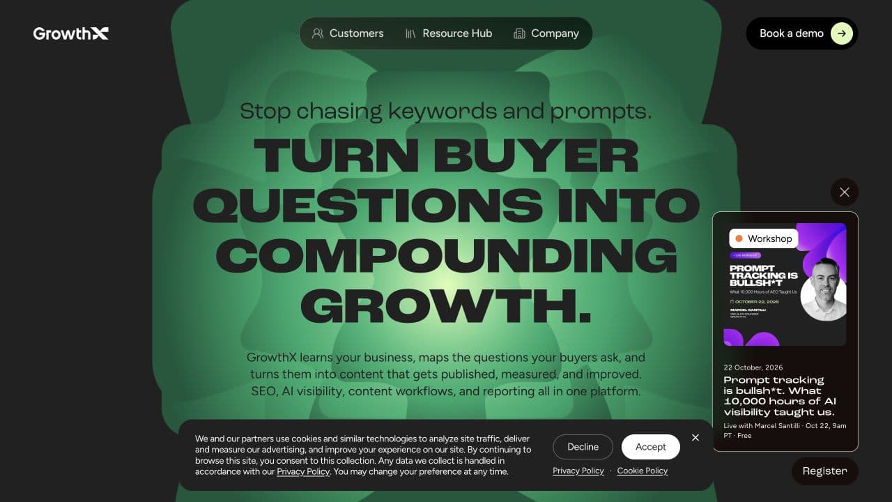 GrowthX website homepage screenshot