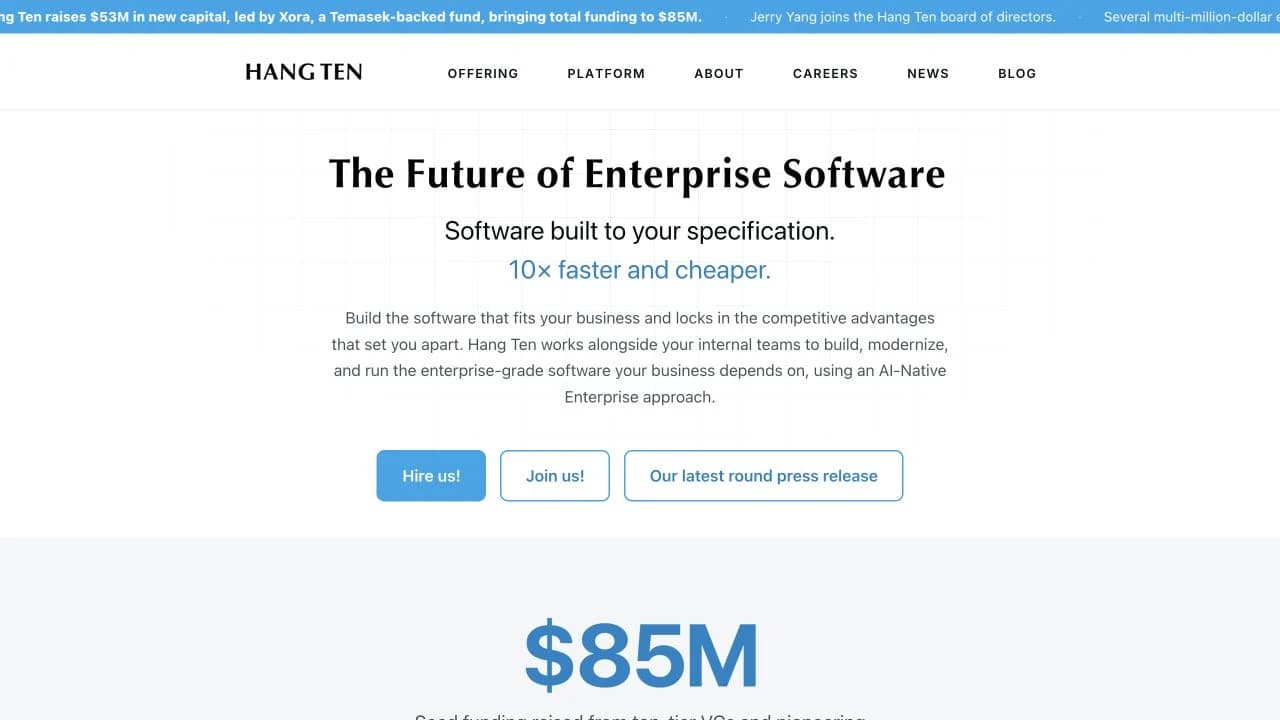 Hang Ten Systems — official website screenshot