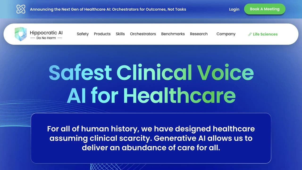 Hippocratic AI — official website screenshot