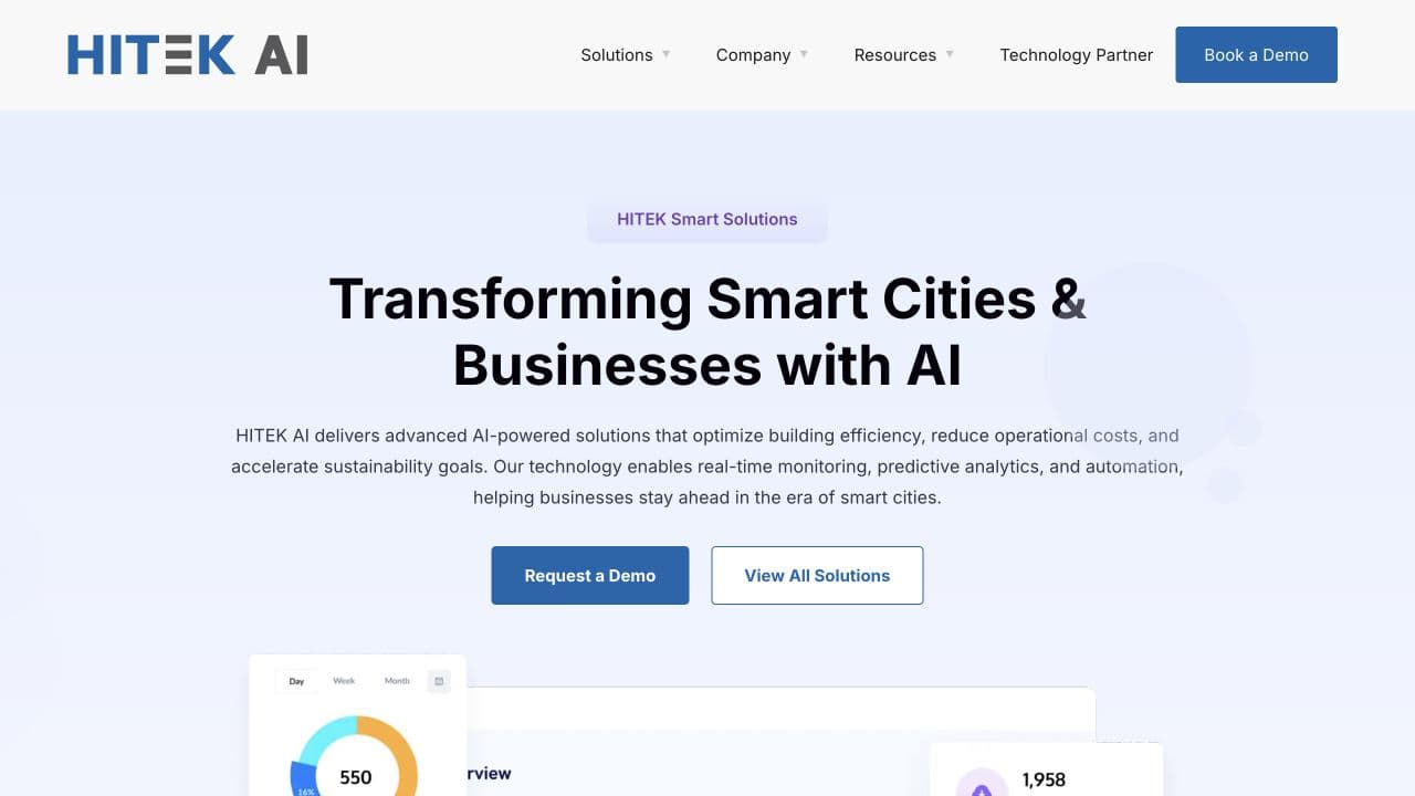 HITEK AI website homepage screenshot