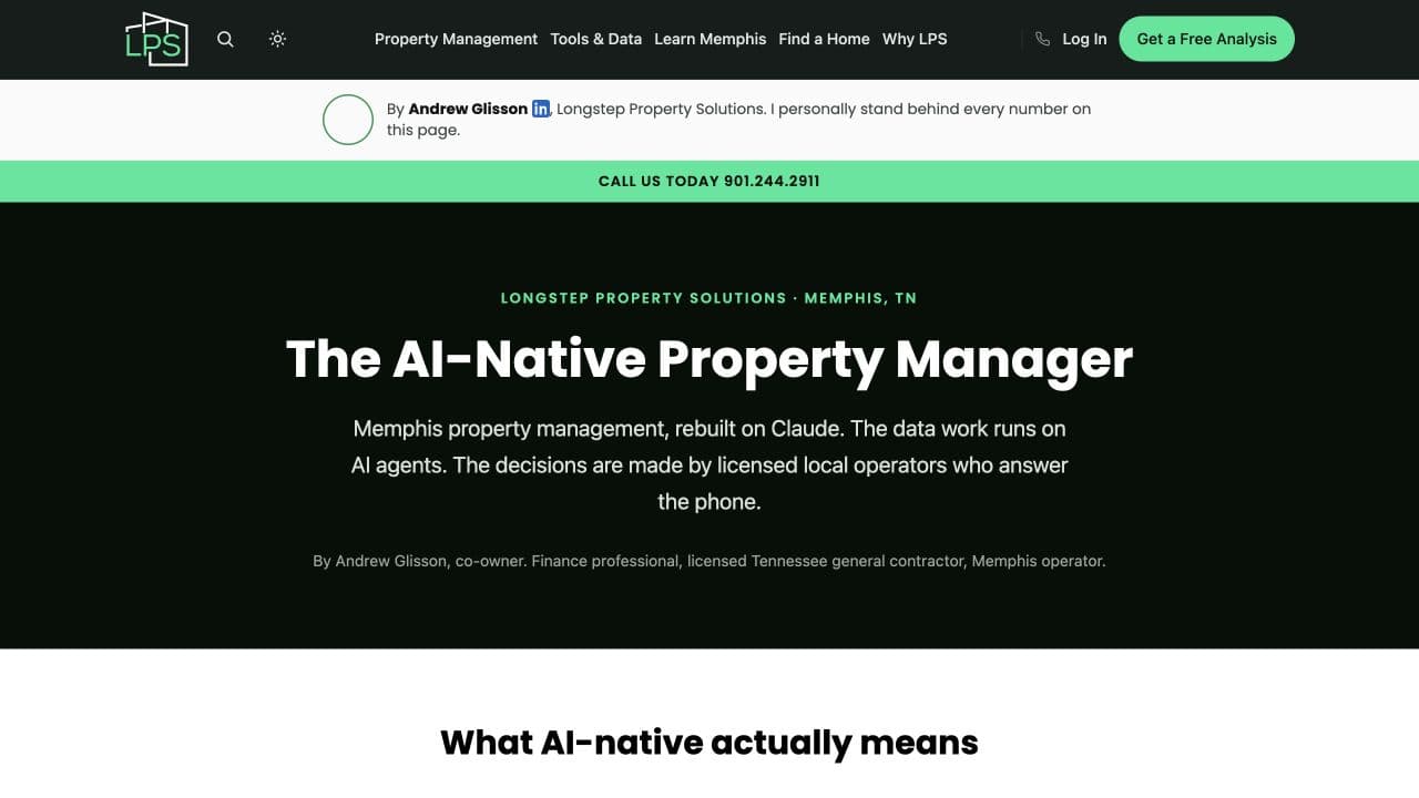 Longstep Property Solutions website homepage screenshot