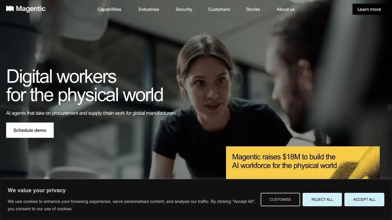 Magentic — official website screenshot