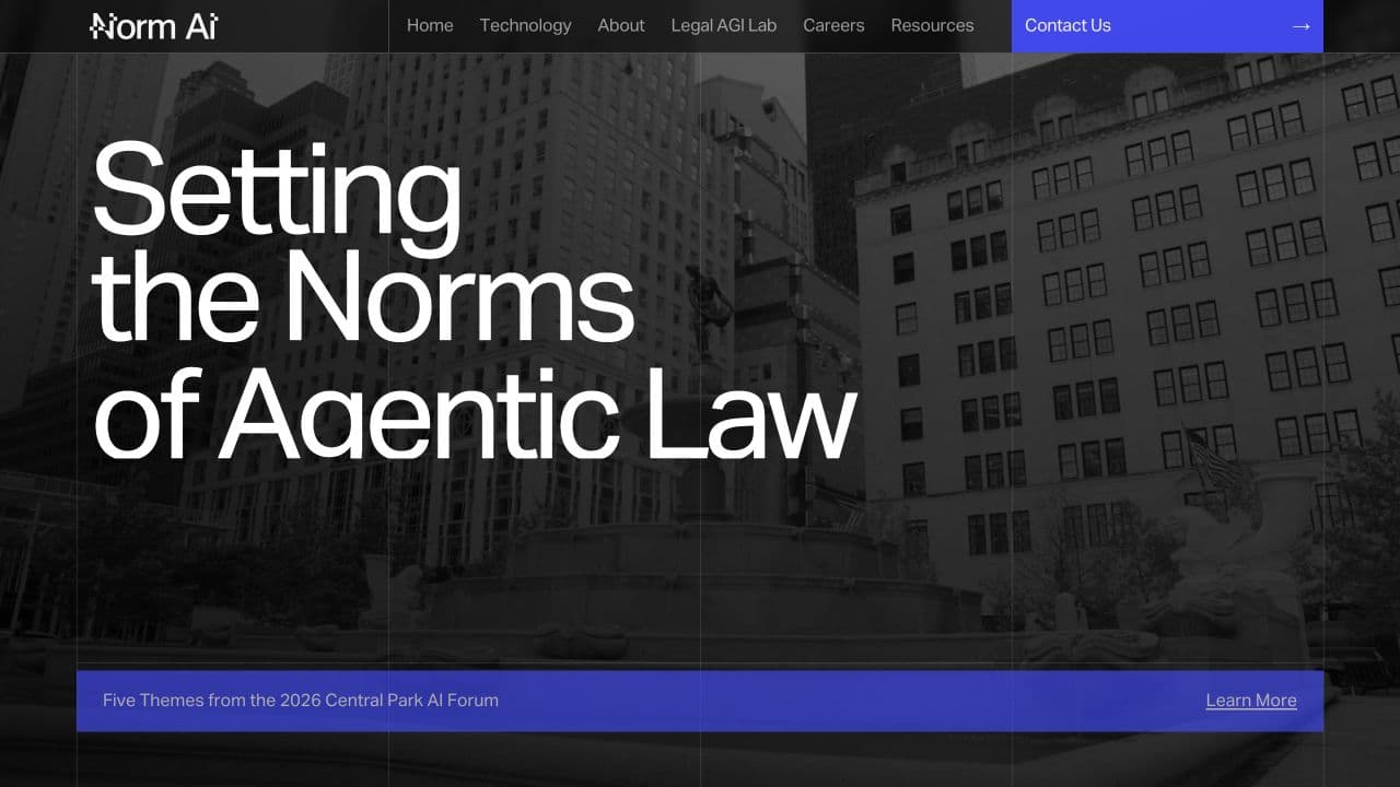 Norm Ai website homepage screenshot
