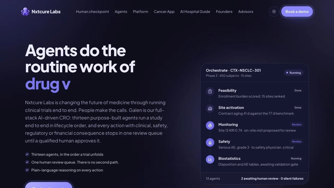 Nxtcure Labs — official website screenshot