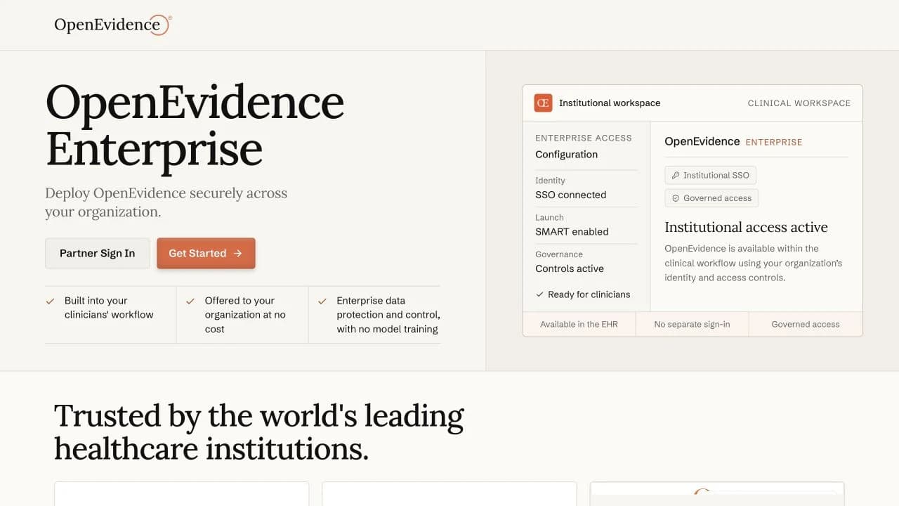 OpenEvidence — official website screenshot