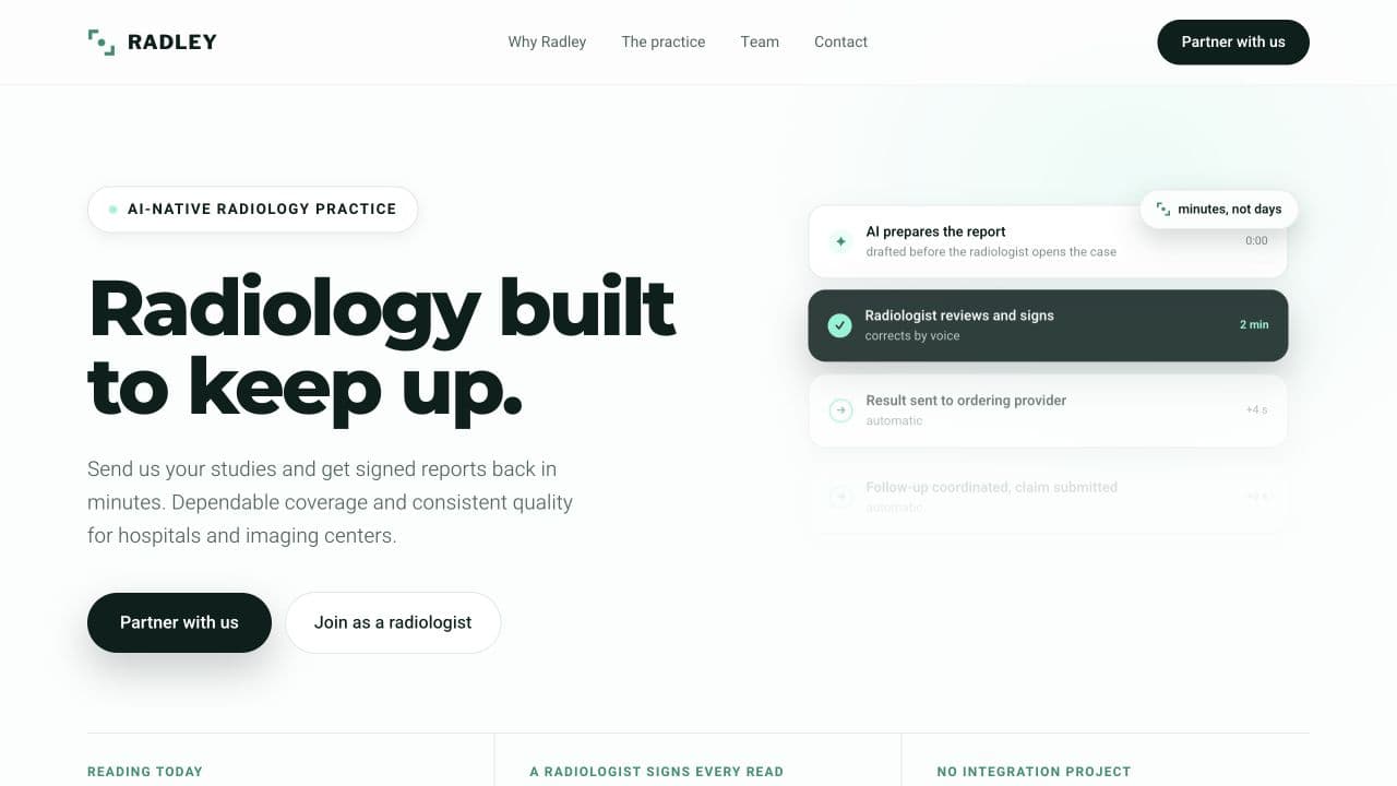 Radley website homepage screenshot