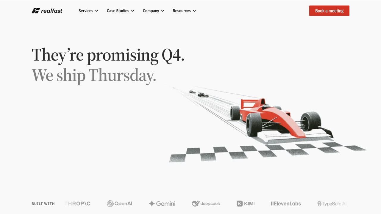 realfast website homepage screenshot
