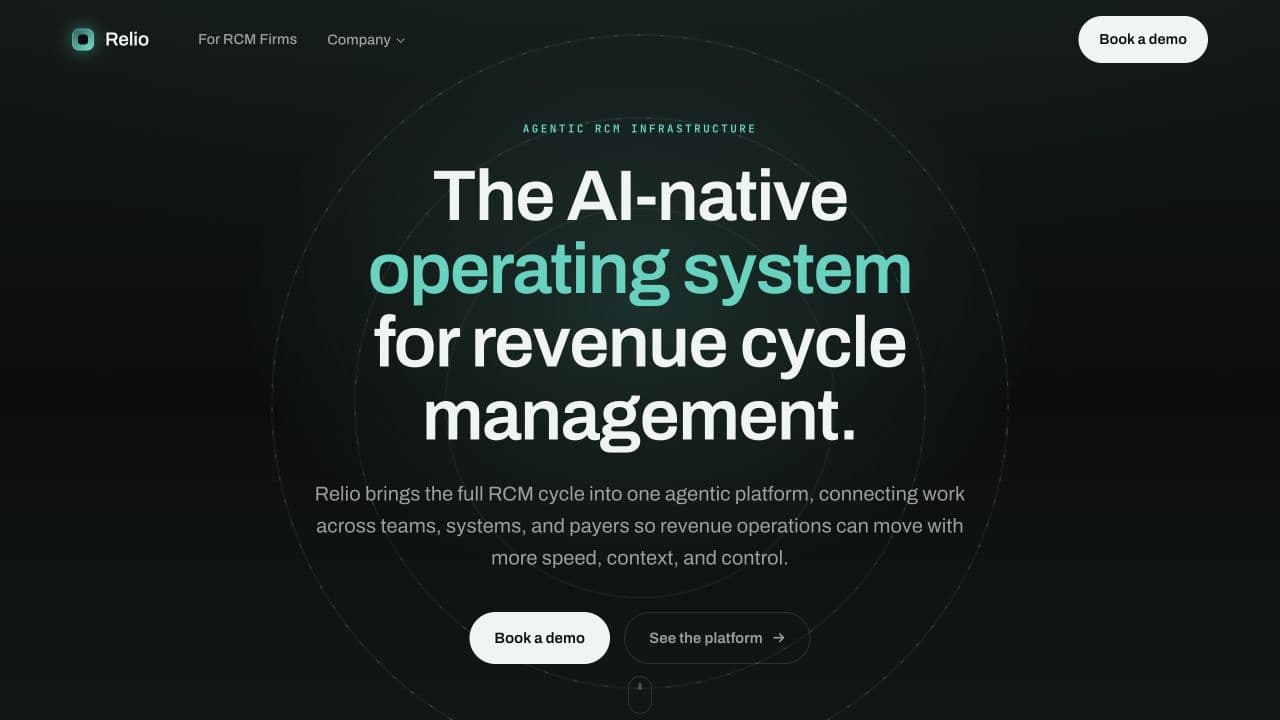 Relio website homepage screenshot
