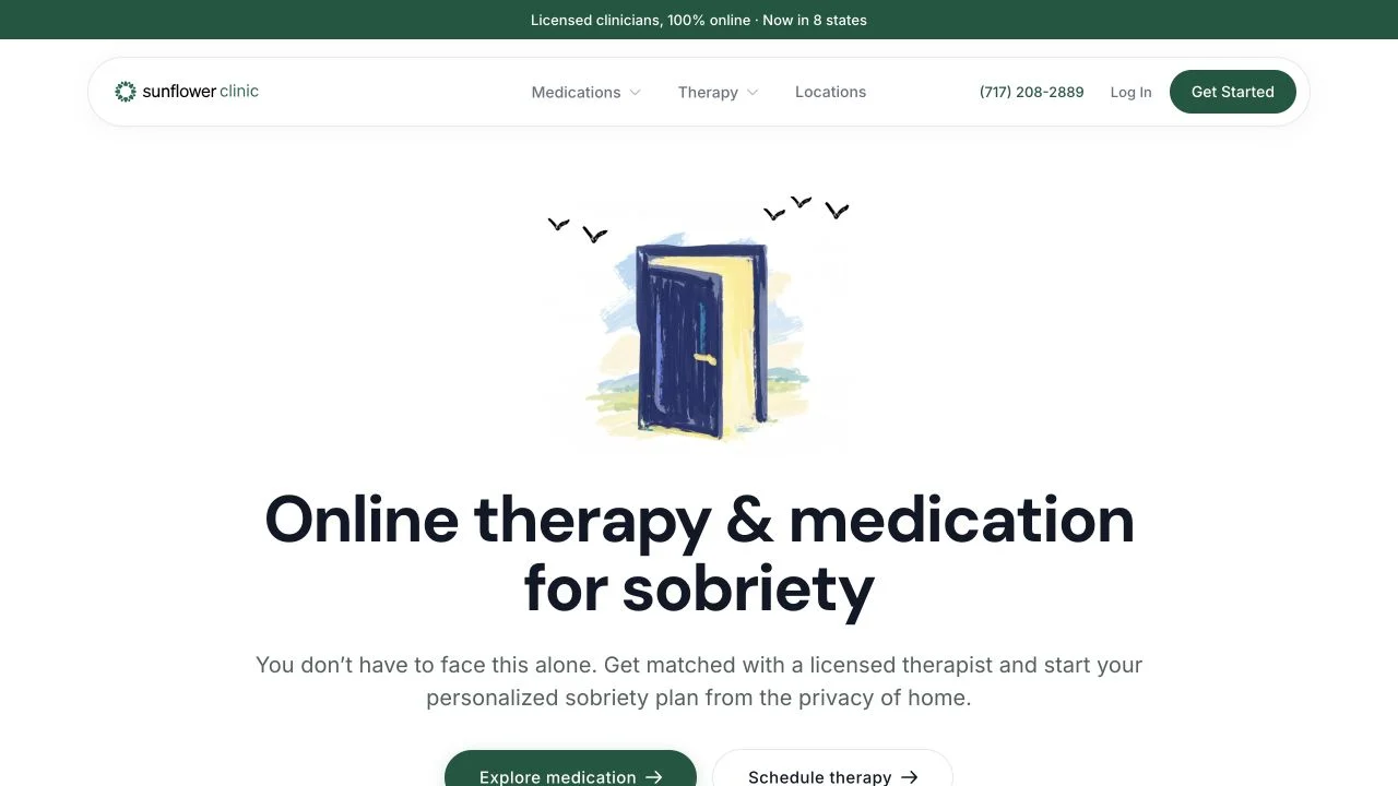 Sunflower website homepage screenshot