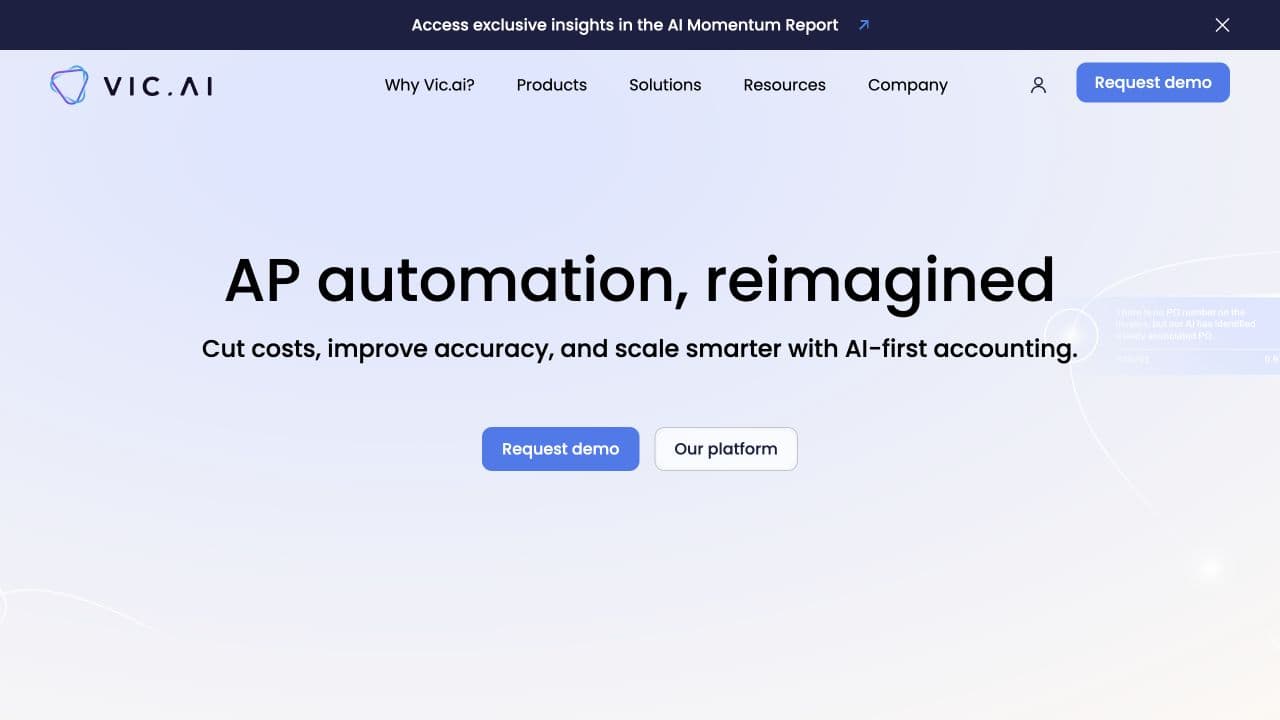 Vic.ai website homepage screenshot