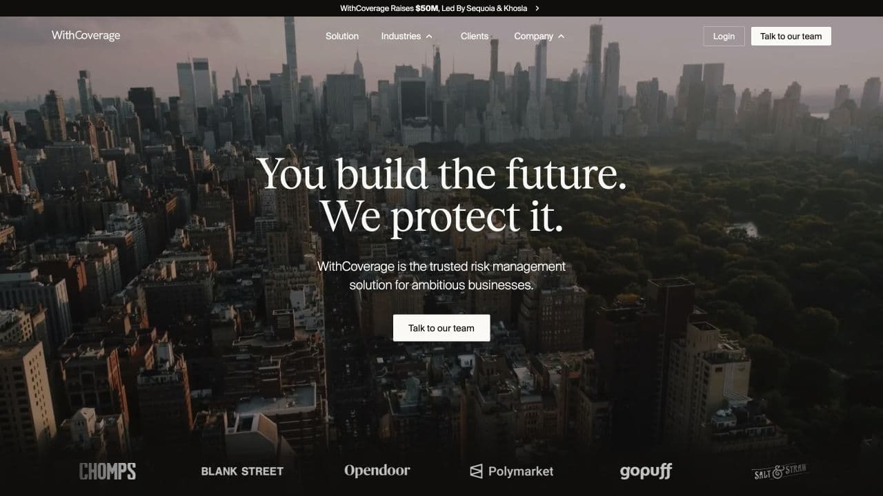 WithCoverage website homepage screenshot